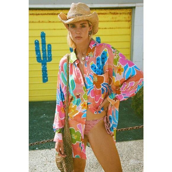 NEW Spell Spell & The Gypsy Collective Margi Beach Multi Top Size Medium - Picture 1 of 7